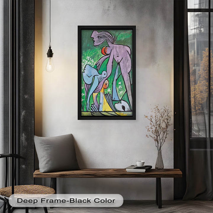 Reclining in Nature – Picasso-Inspired Abstract Nude Oil Painting