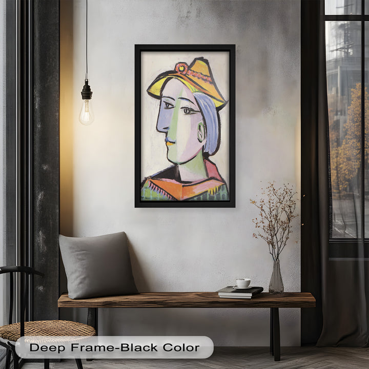 Tranquil Gaze – Picasso-Inspired Side Profile Oil Painting