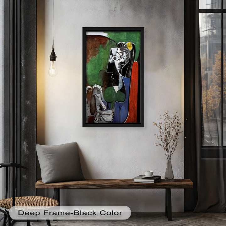 Lady with Poodle – Surreal Cubist Portrait Picasso Oil Painting