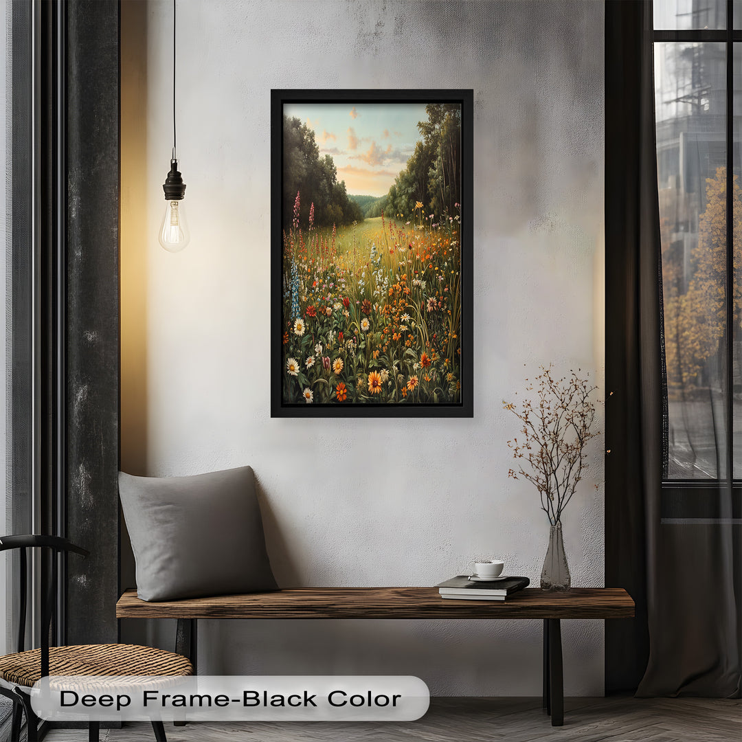 Whispers of Meadow Bloom – Colorful Wildflower Field Oil Painting