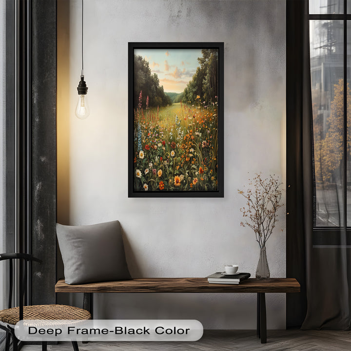 Whispers of Meadow Bloom – Colorful Wildflower Field Oil Painting