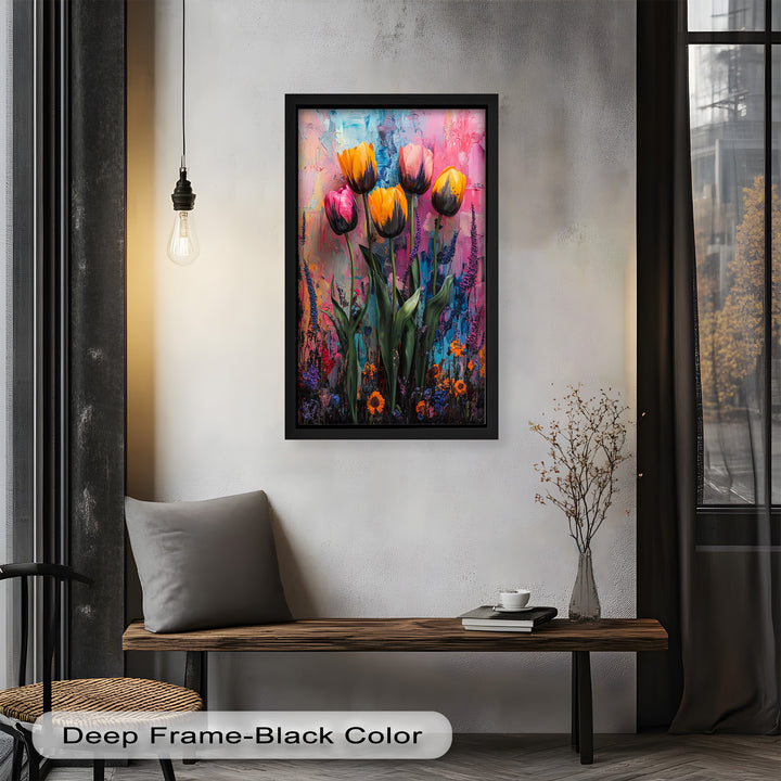 Colorful Tulip Garden - Flower Oil Painting