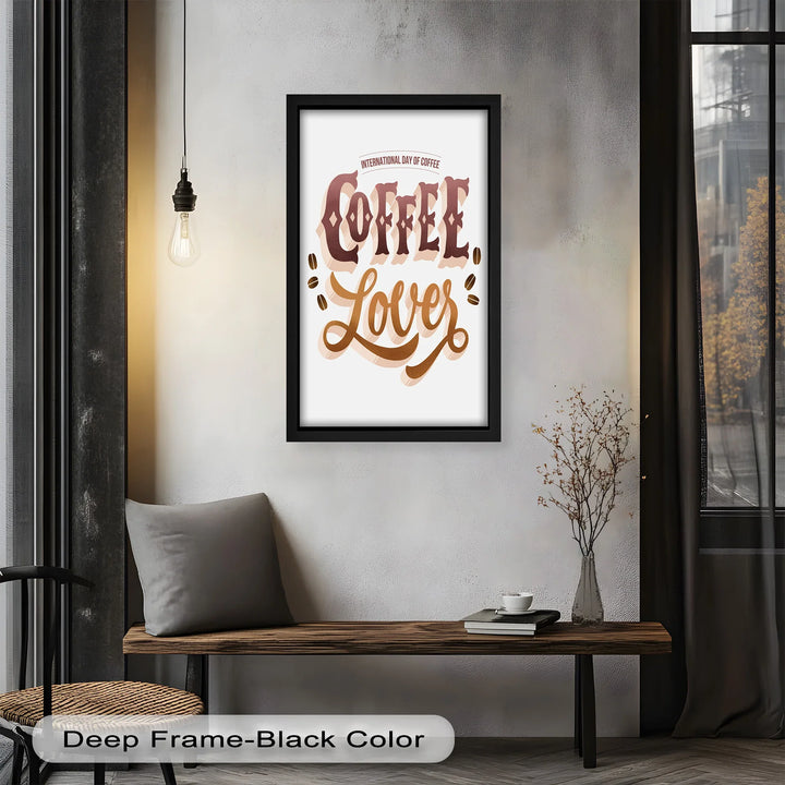 Coffee Lover Typography Art – Coffee Day Oil Painting - MyPhotoStation