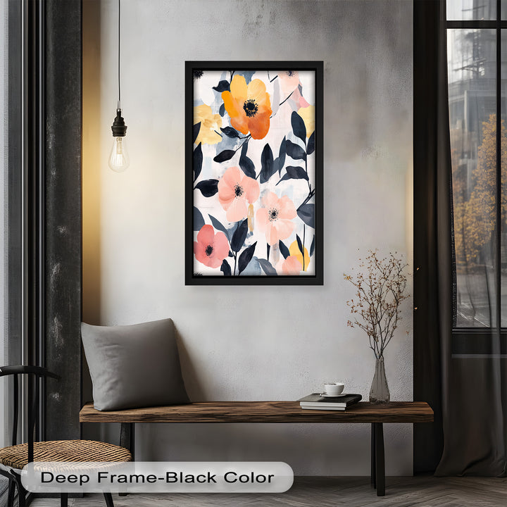 Soft Harmony – Peach and Mustard Floral Oil Painting