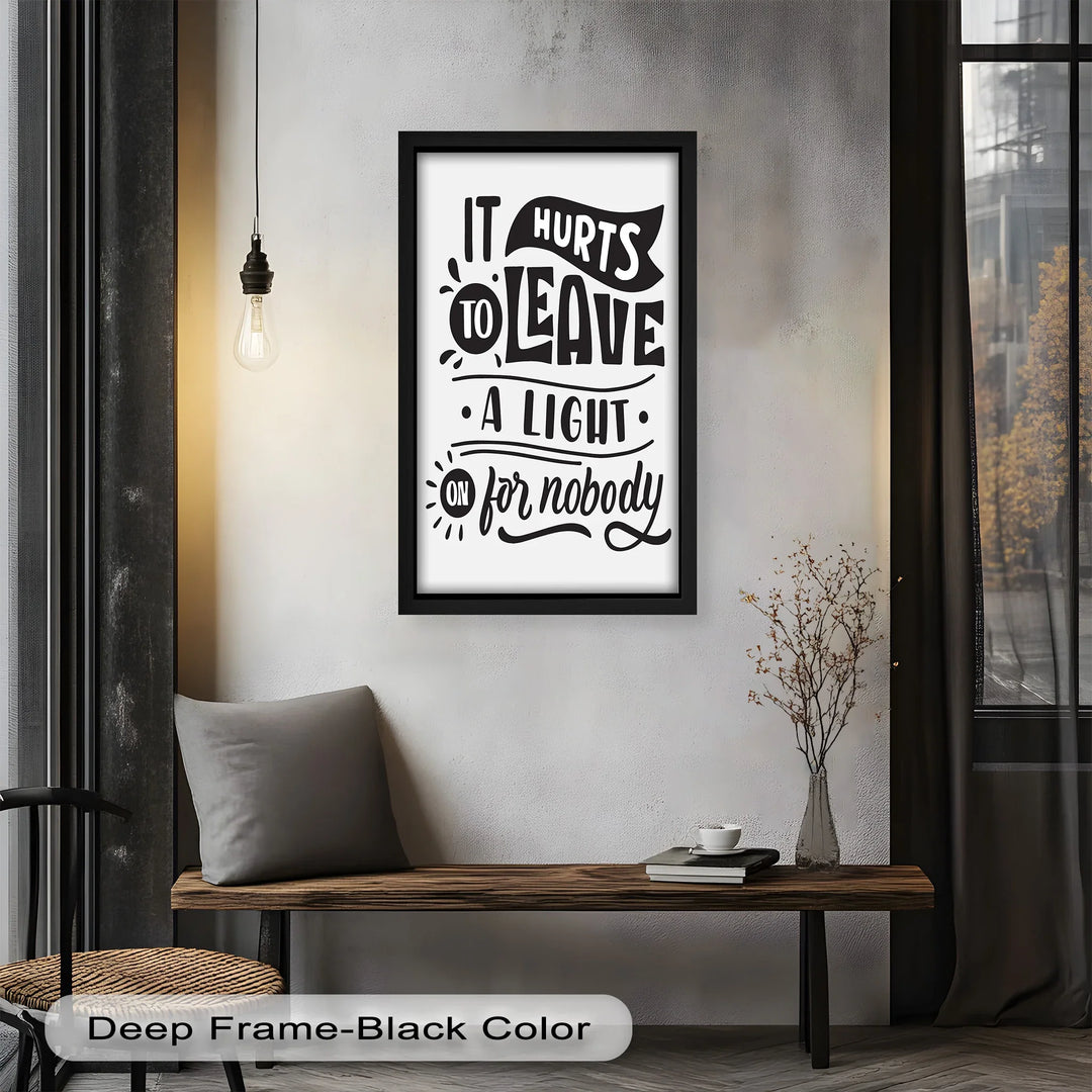Leave a Light On – Typography Oil Painting - MyPhotoStation