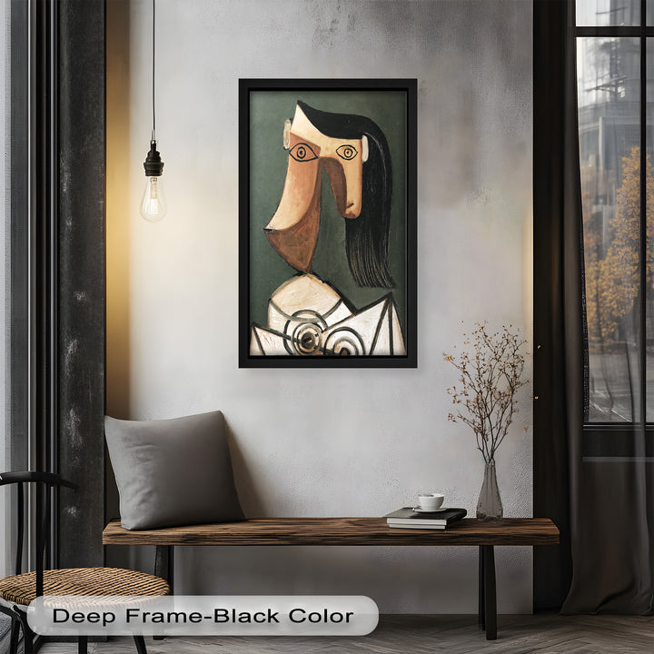Serene Abstraction – Cubist Female Portrait Oil Painting