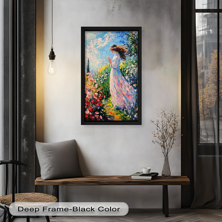 Woman in Floral Crown - Impressionist Oil Painting
