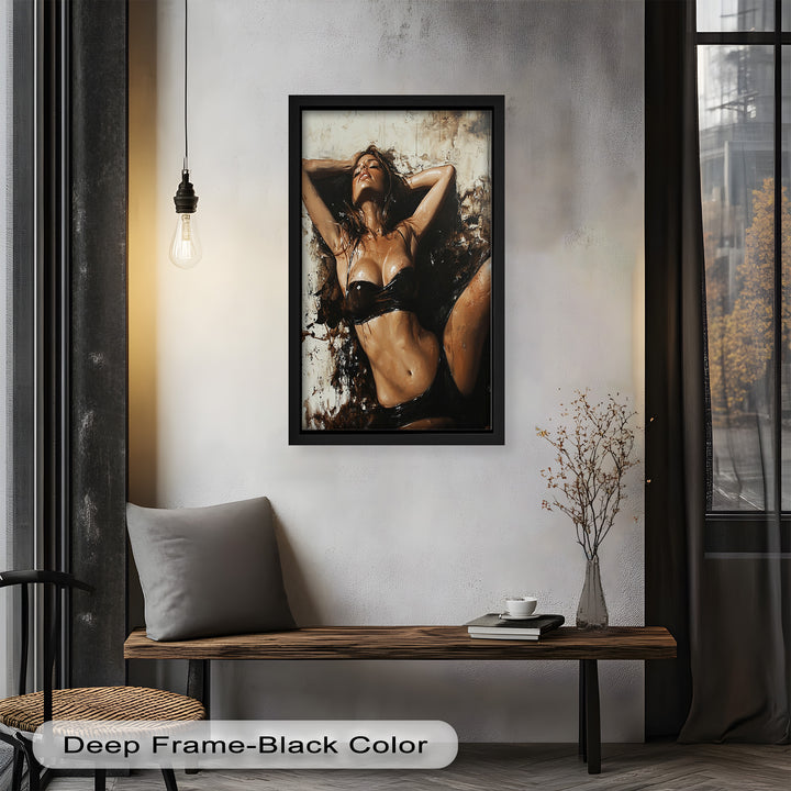 Sun-Drenched Muse - Female Portrait in Abstract Oil Painting