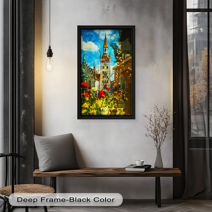 Sunlit Cathedral Square – Vibrant European Cityscape Picasso Oil Painting