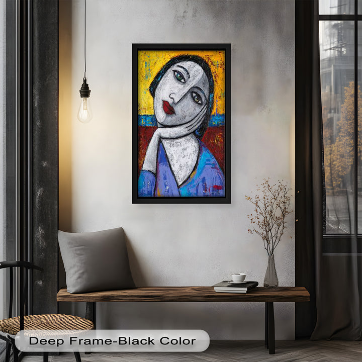 Quiet Reflection – Textured Modern Portrait Picasso Oil Painting