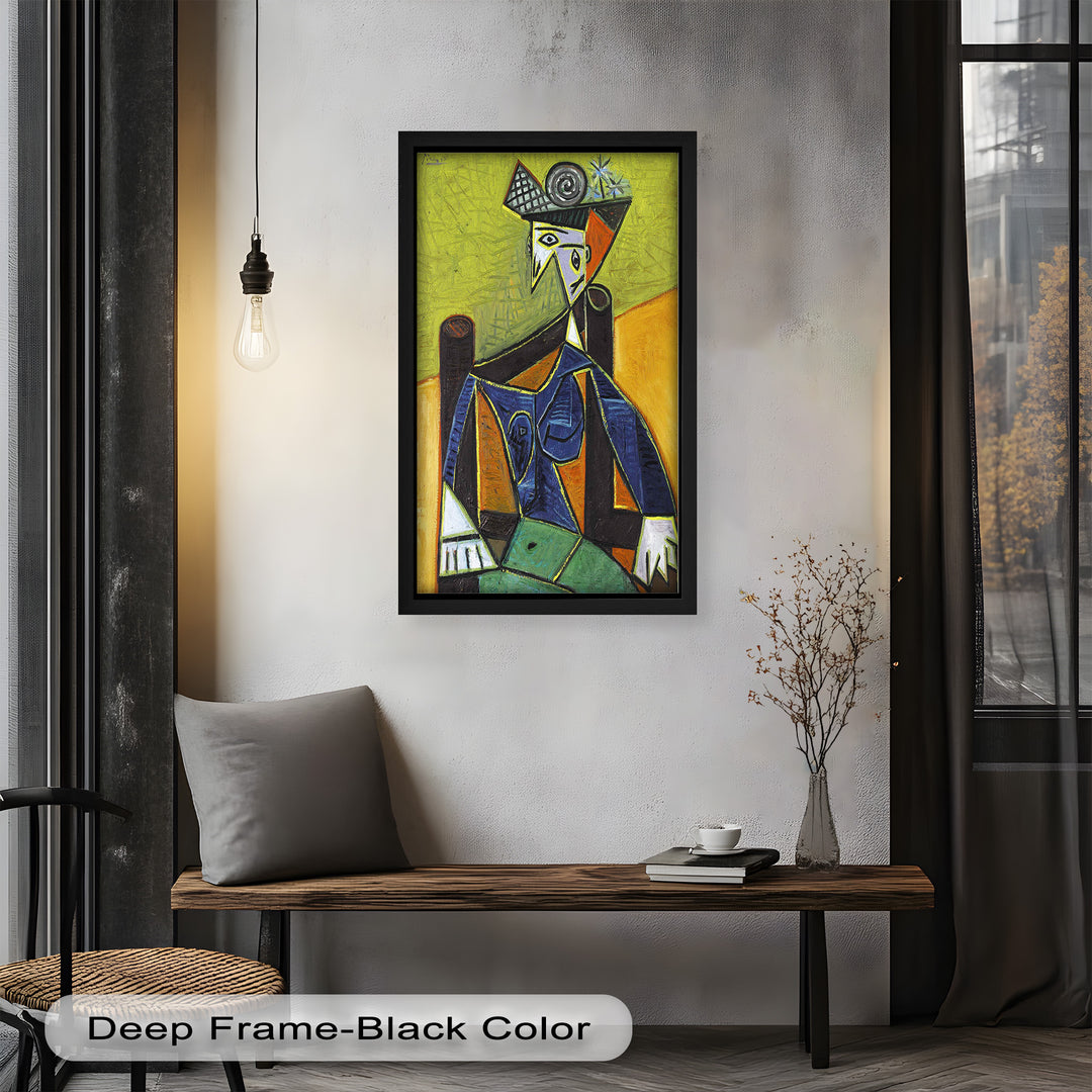 Woman in a Spiral Hat – Picasso-Style Cubist Oil Painting