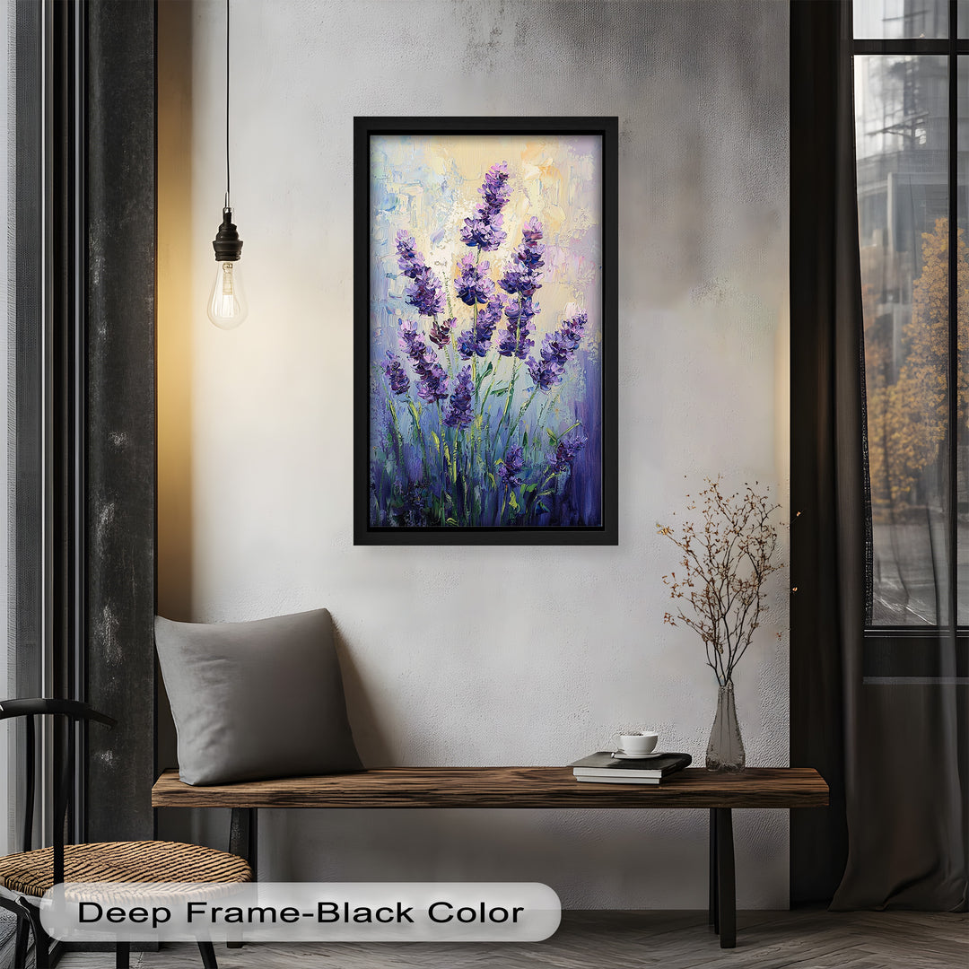 Impressionist Lavender Stalks - Flower Oil Painting