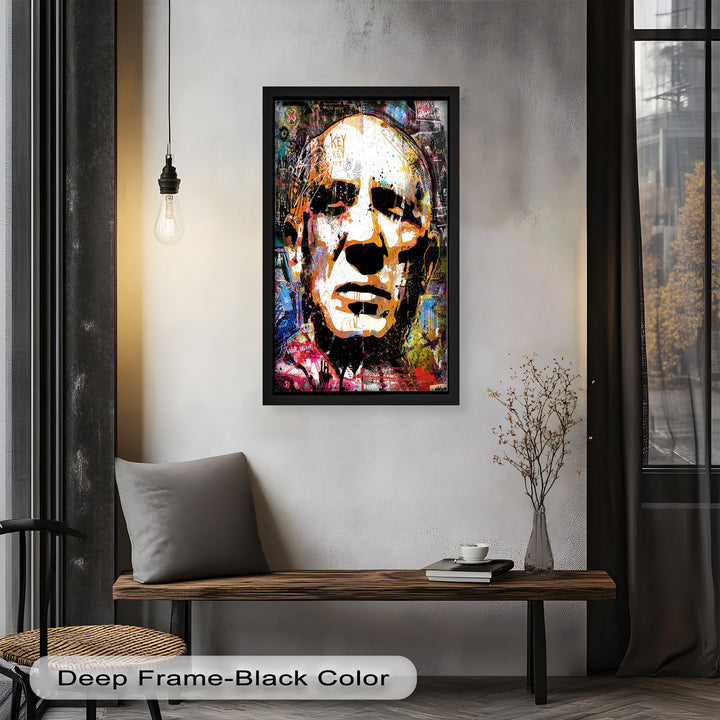 Abstract Urban Face Portrait Wall Art – Pop Art Oil Painting