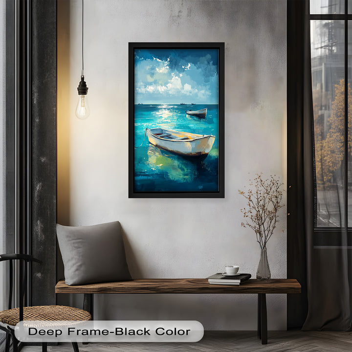 Still Waters at Sea – Boat Oil Painting