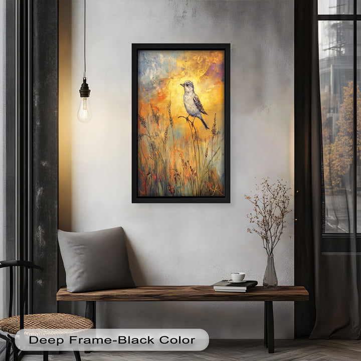 Twilight Songbird – Expressive Bird Oil Painting