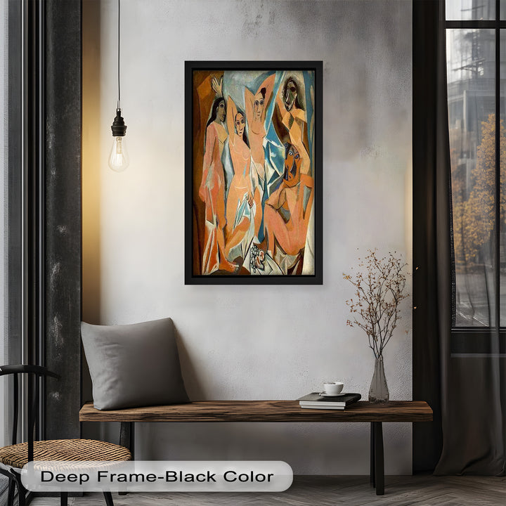 Echoes of Les Demoiselles – Picasso-Inspired Cubist Nude Figures Oil Painting