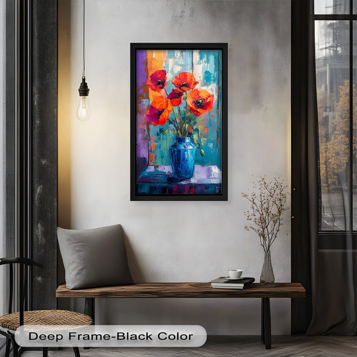 Crimson Blooms – Poppy Flower Oil Painting