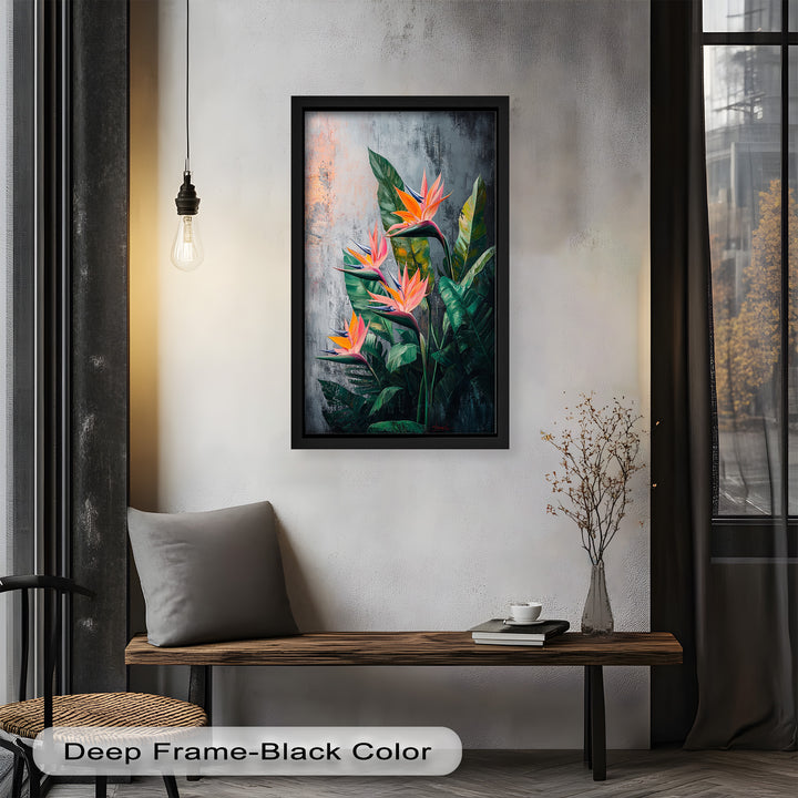 Tropical Flame – Bird of Paradise Botanical Oil Painting
