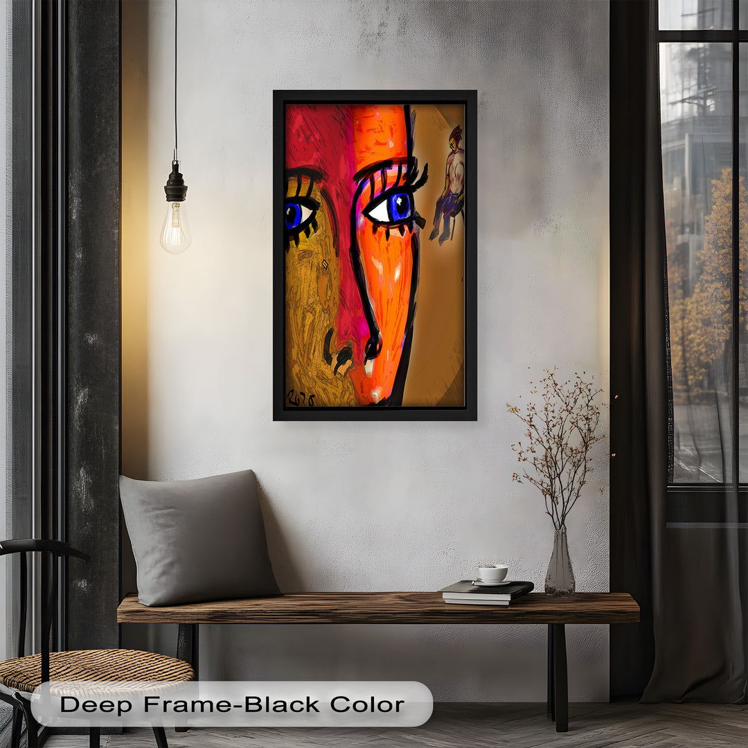 Vivid Gaze – Abstract Expressionist Portrait Oil Painting