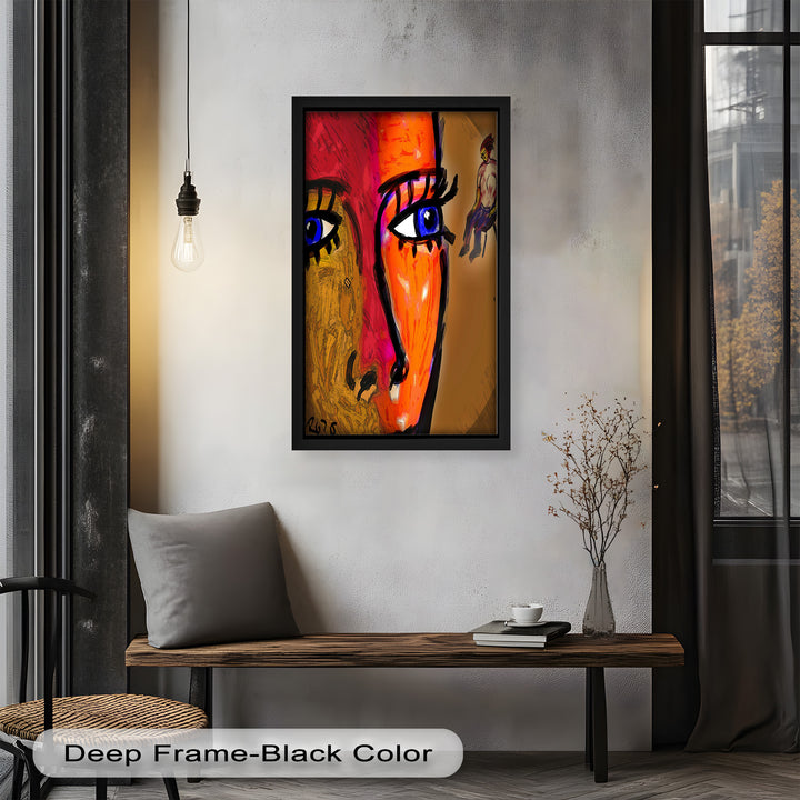 Vivid Gaze – Abstract Expressionist Portrait Oil Painting