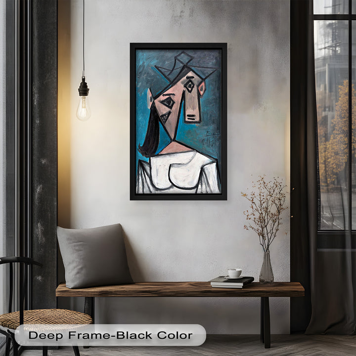 Angular Expression – Cubist Woman in White Dress Picasso Oil Painting