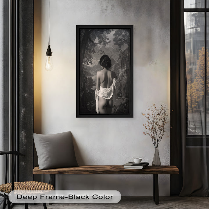 Silent Reverie – Classical Nude in Monochrome Oil Painting