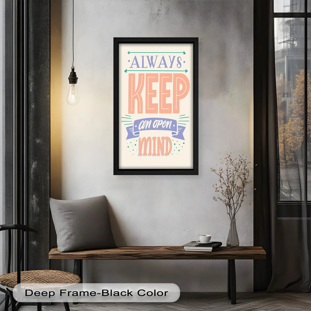 Always Keep an Open Mind – Pastel Typography Oil Painting - MyPhotoStation