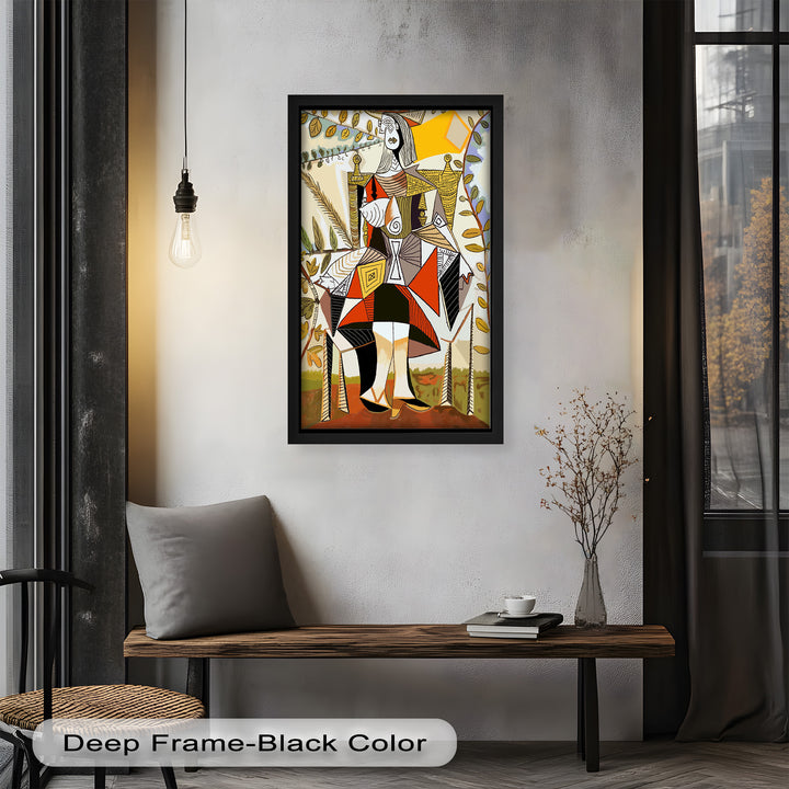 Queen Among Leaves – Picasso Style Cubist Oil Painting