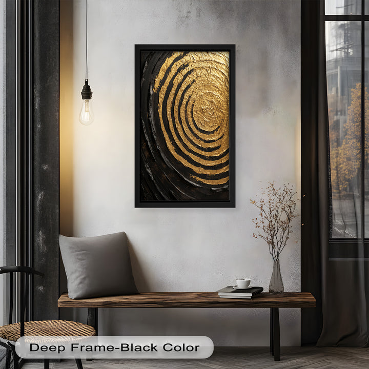 Golden Ripple Radiance – Luxuriöses abstraktes Ölgemälde