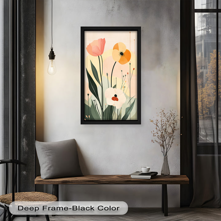 Sonnengeküsstes Trio – Minimalistisches florales Ölgemälde