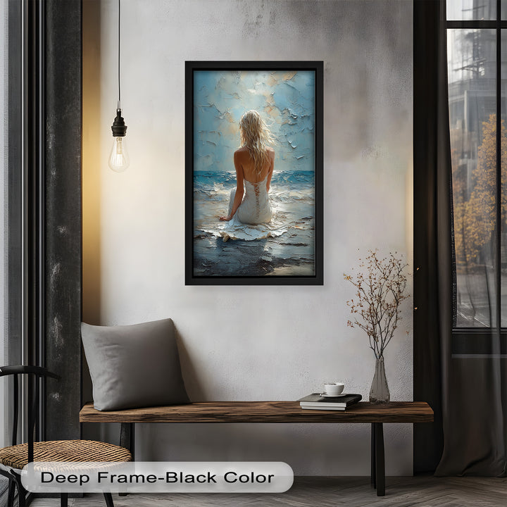Whispers of the Tide – Serene Ocean Abstract Oil Painting