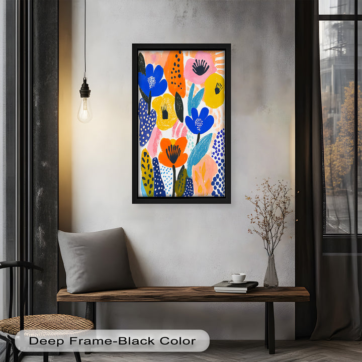 Bold Blooms in Boho Garden – Fauvist Floral Oil Painting