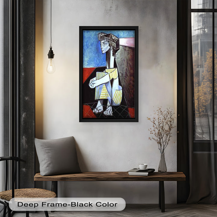 Seated Boy with Striped Garment – Picasso Oil Painting
