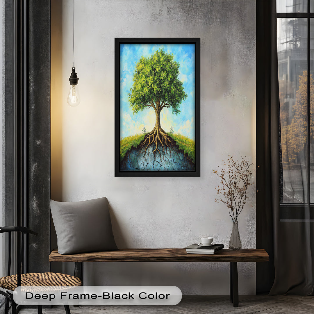 Firmly Planted – Tree of Faith with Roots Oil Painting