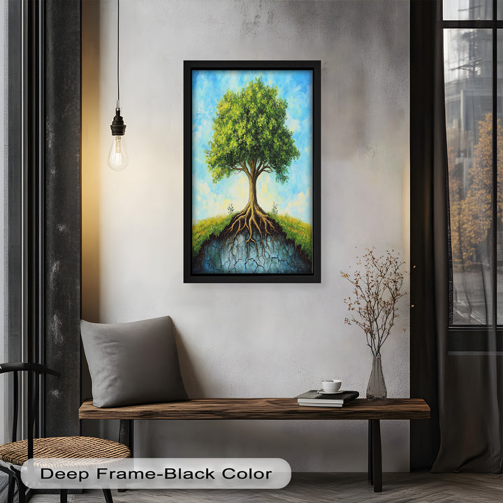 Firmly Planted – Tree of Faith with Roots Oil Painting