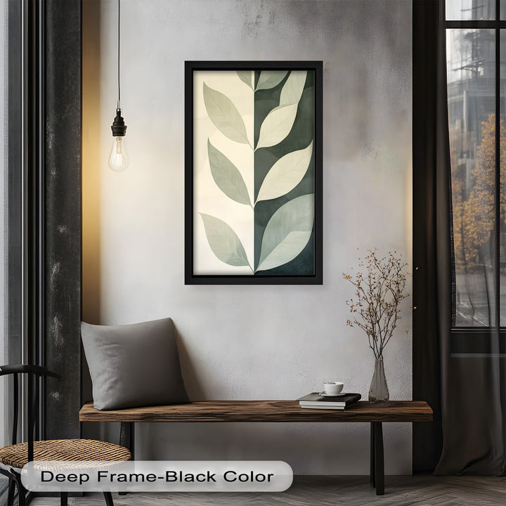 Minimalist Leaf  – Monochrome Botanical Oil Painting
