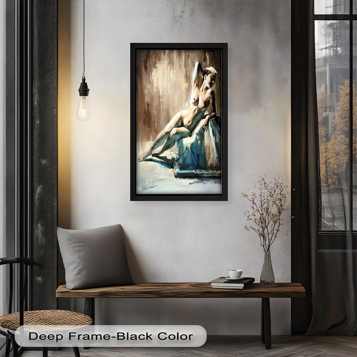 Echoes of Light – Modern Reclining Nude Oil Painting