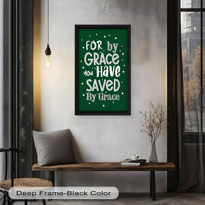 Saved by Grace – Christian Bible Verse Oil Painting