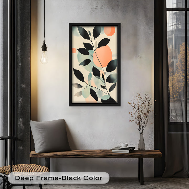 Blush Eclipse – Minimalist Botanical Silhouette Oil Painting
