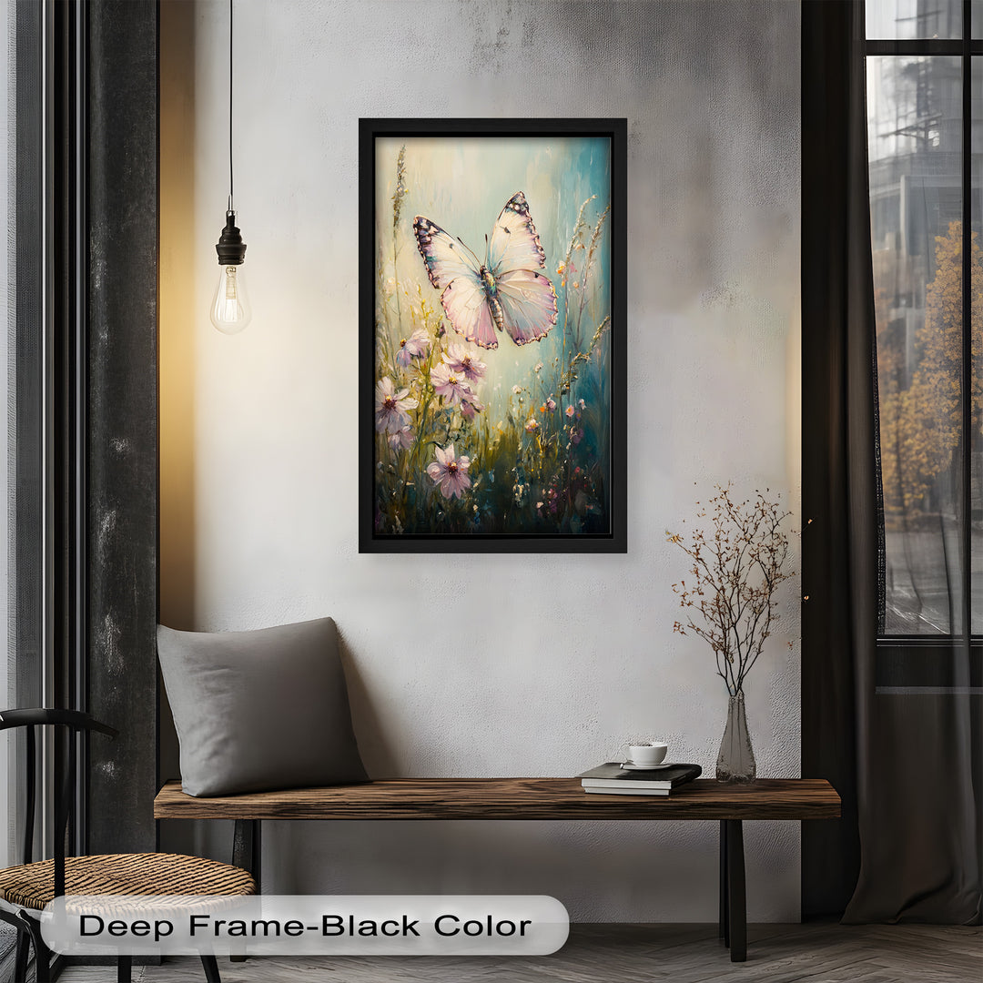 Butterfly Among Wildflowers – Animal Oil Painting