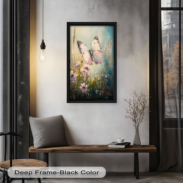 Butterfly Among Wildflowers – Animal Oil Painting