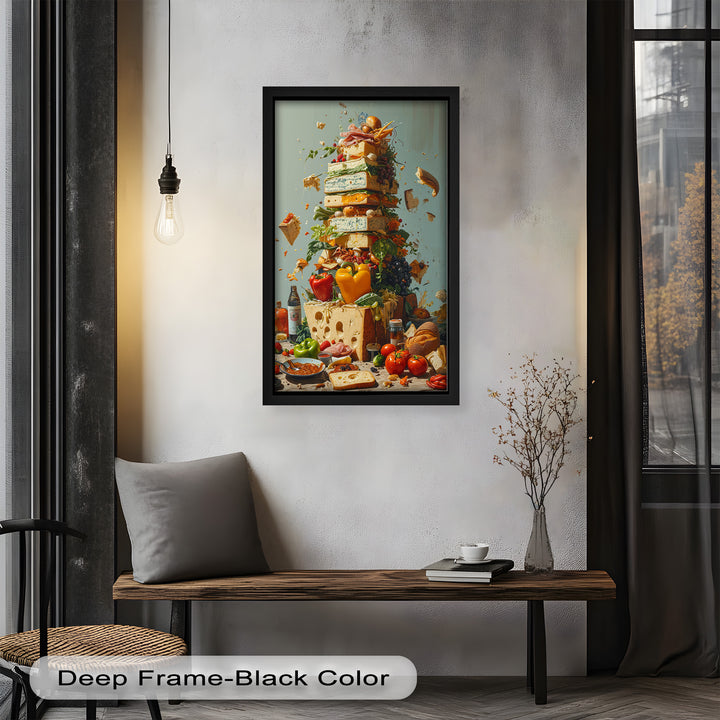 Cheese Tower Symphony – Explosives Gourmet-Fantasy-Food-Gemälde
