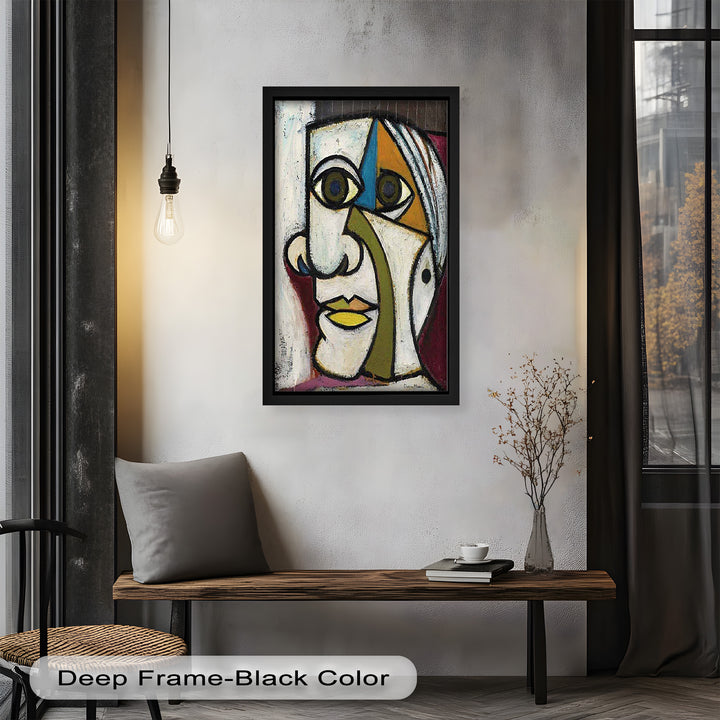 Bold Gaze – Geometric Abstract Portrait Picasso Oil Painting
