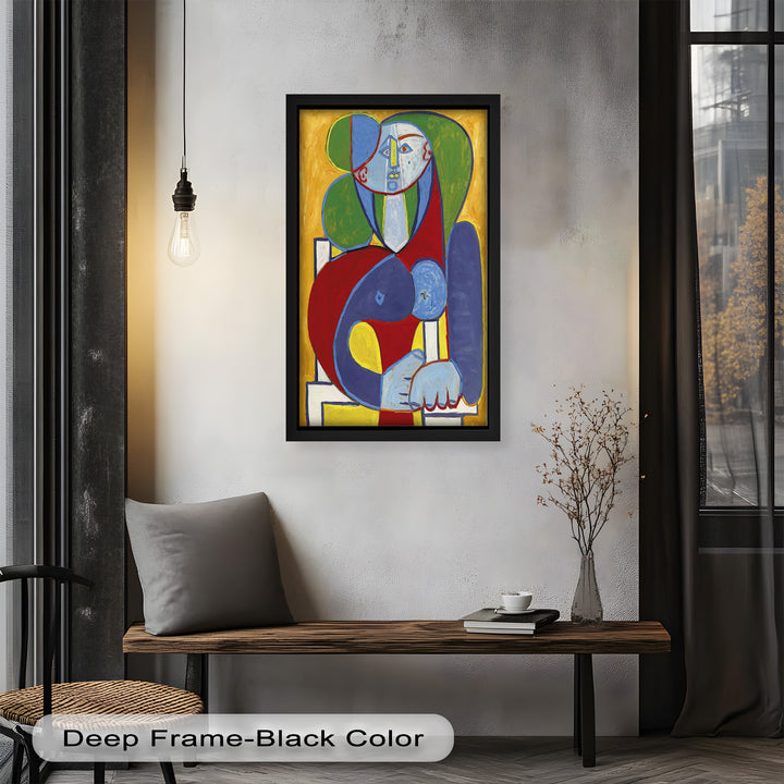 Color Harmony – Abstract Seated Woman Picasso Oil Painting