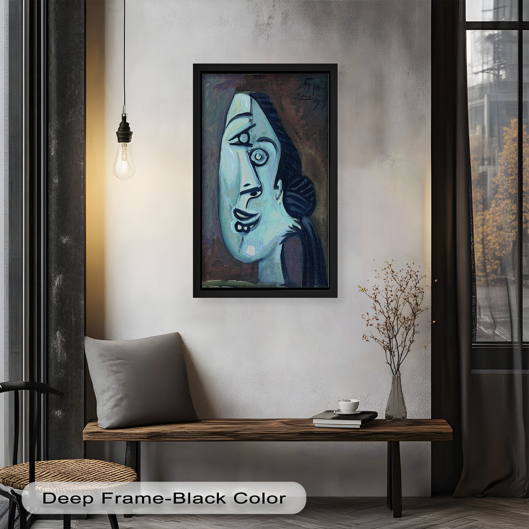 Twilight Reflections – Blue Cubist Woman Picasso Oil Painting