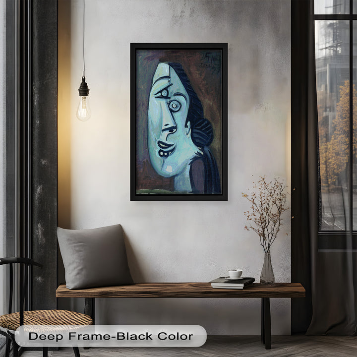 Twilight Reflections – Blue Cubist Woman Picasso Oil Painting