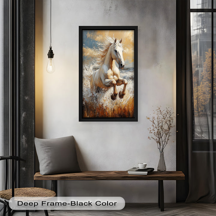 Spirit of the Wind – White Horse Oil Painting