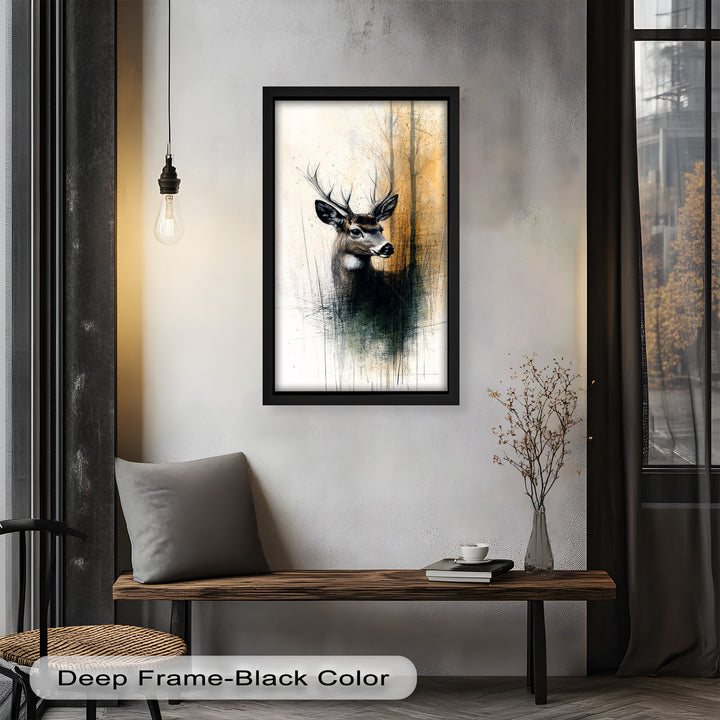 Majestic Deer Portrait - Animal Oil Painting