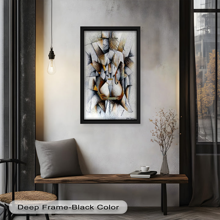 Cubist Harmony – Abstract Nude with Violin Motif Picasso Oil Painting