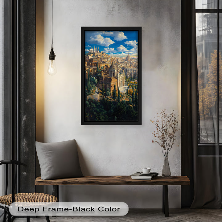 Sunlit Heights of Rome – Classical Cityscape Renaissance Oil Painting